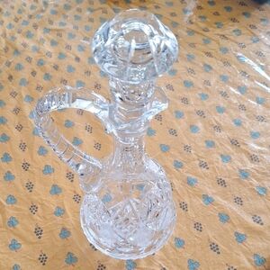 Clear Crystal Decanter with Faceted Stopper